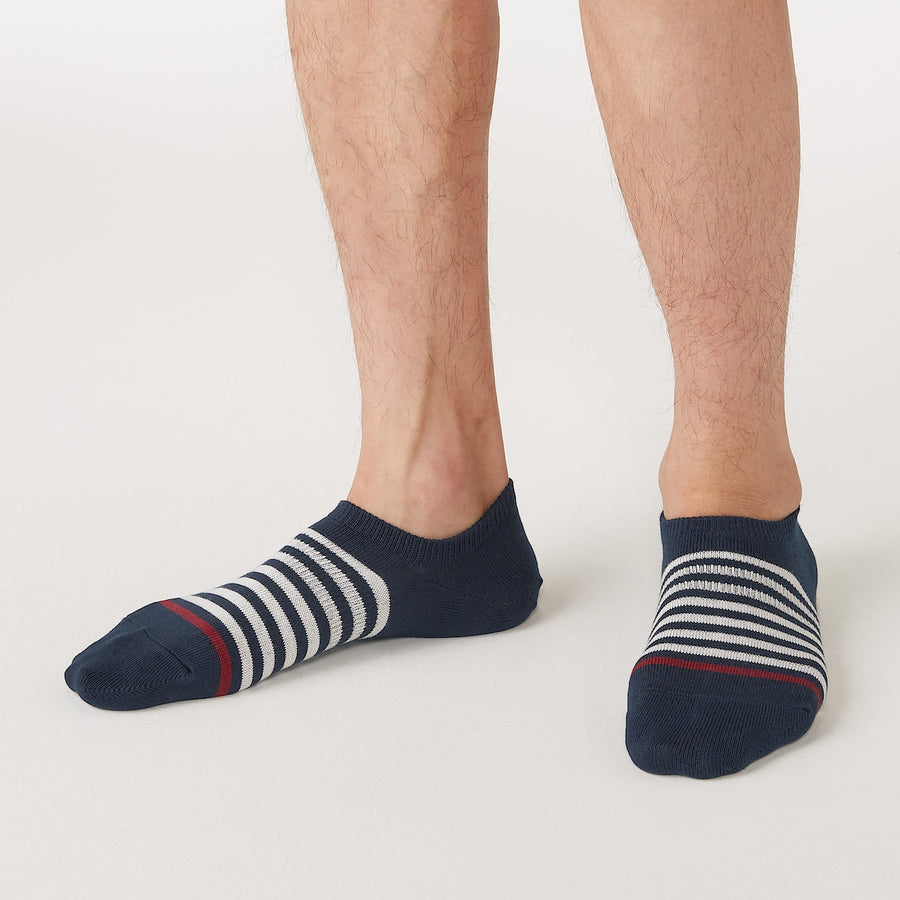 Right Angle Striped Sneaker Socks