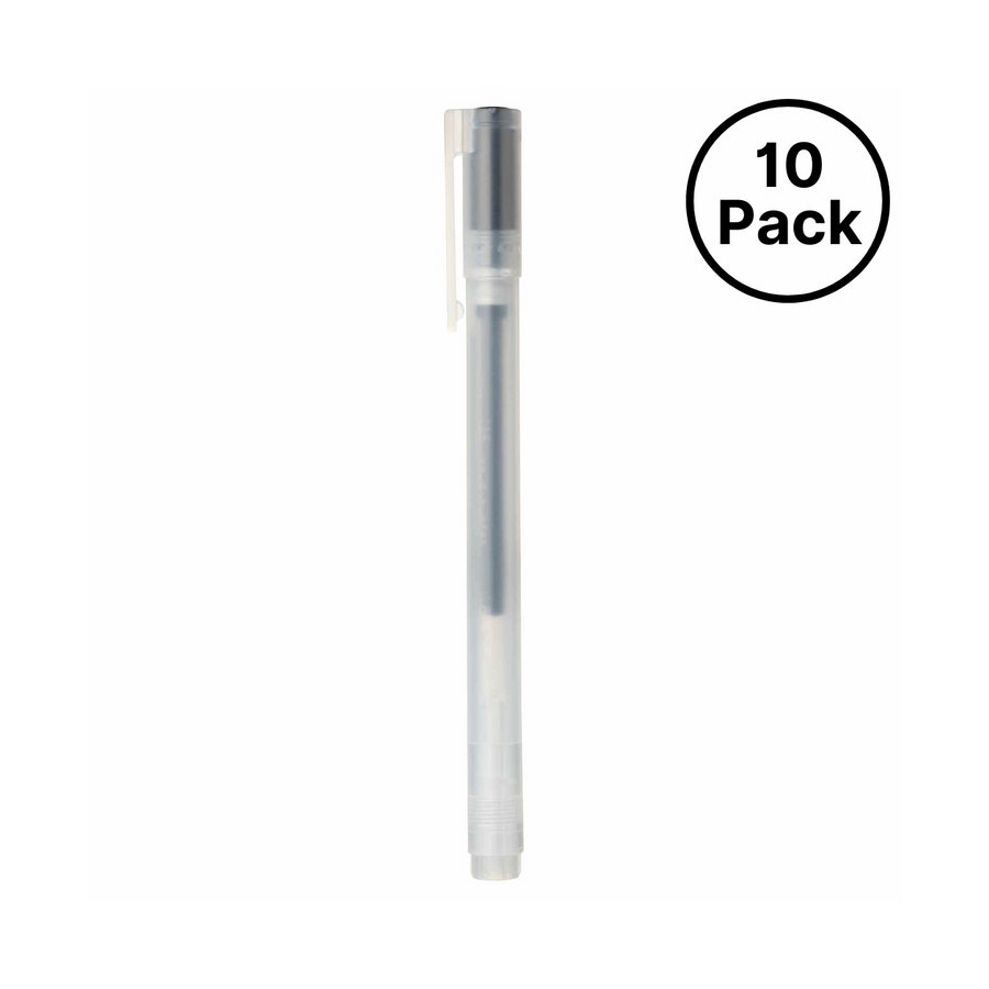  MUJI - 0.38mm Black Smooth Gel Ink Ballpoint Cap Pen (10  pieces) : Office Products