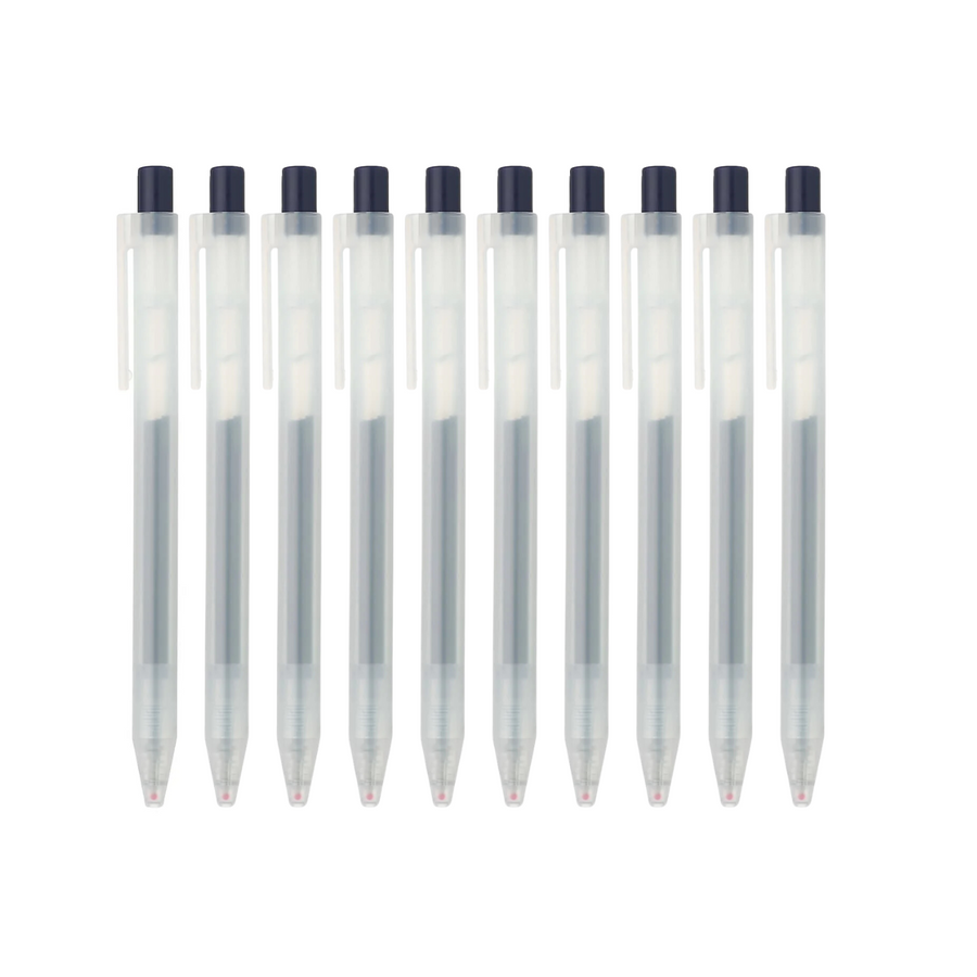Smooth Gel Ink Ballpoint Pen - Knock Type 0.5mm (10 Pack)