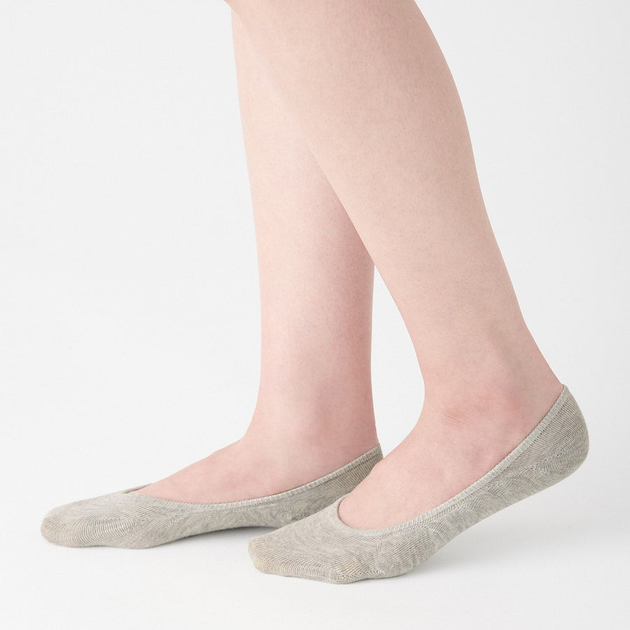 Non-Slip Wide Fit Cotton Blend No-Show Socks