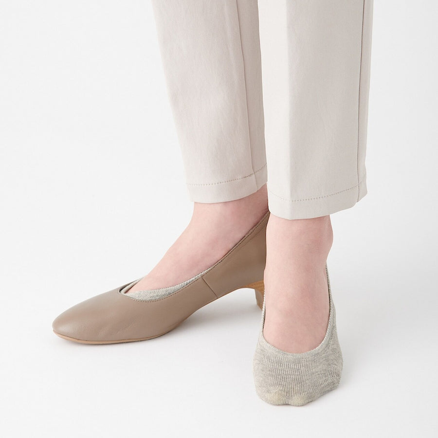 Non-Slip Wide Fit Cotton Blend No-Show Socks