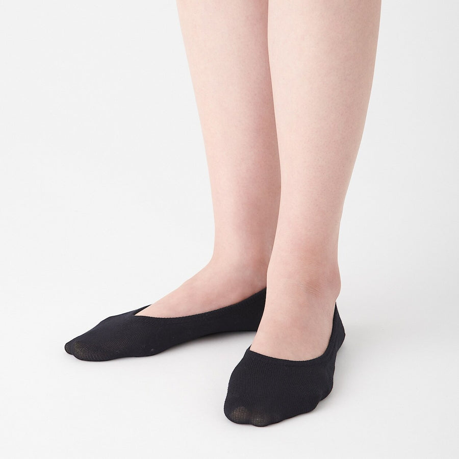 Non-Slip Wide Fit Cotton Blend No-Show Socks