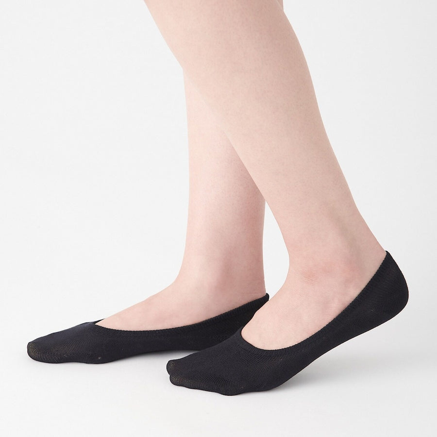 Non-Slip Wide Fit Cotton Blend No-Show Socks