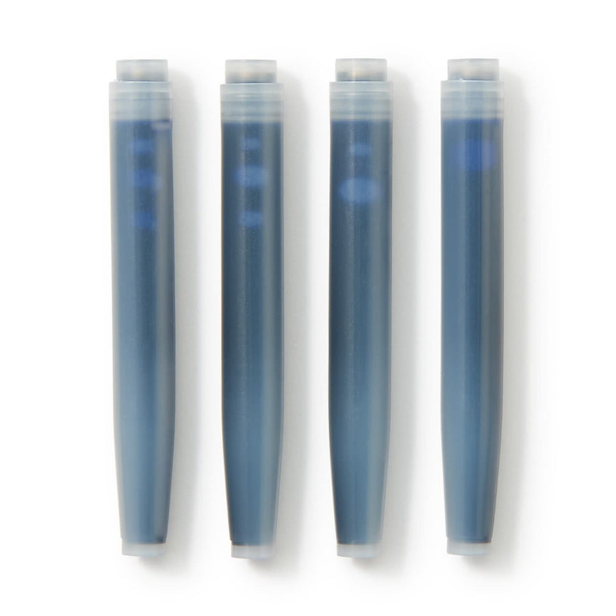 Polycarbonate Fountain Pen Ink Cartridges - Blue Black (4 Pack)