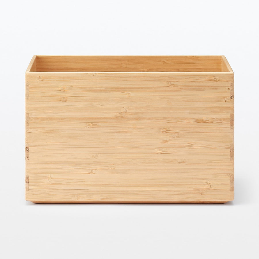 Stackable Rectangular Bamboo Box - 1/2 Medium