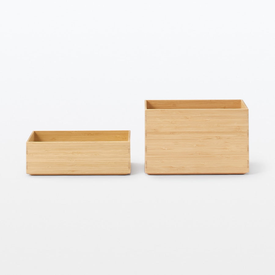 Stackable Rectangular Bamboo Box - 1/2 Small