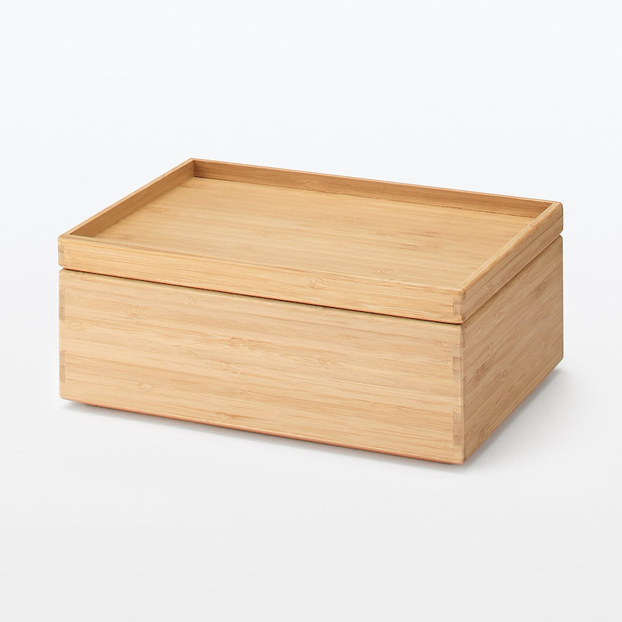 Stackable Rectangular Bamboo Box Lid - 1/2