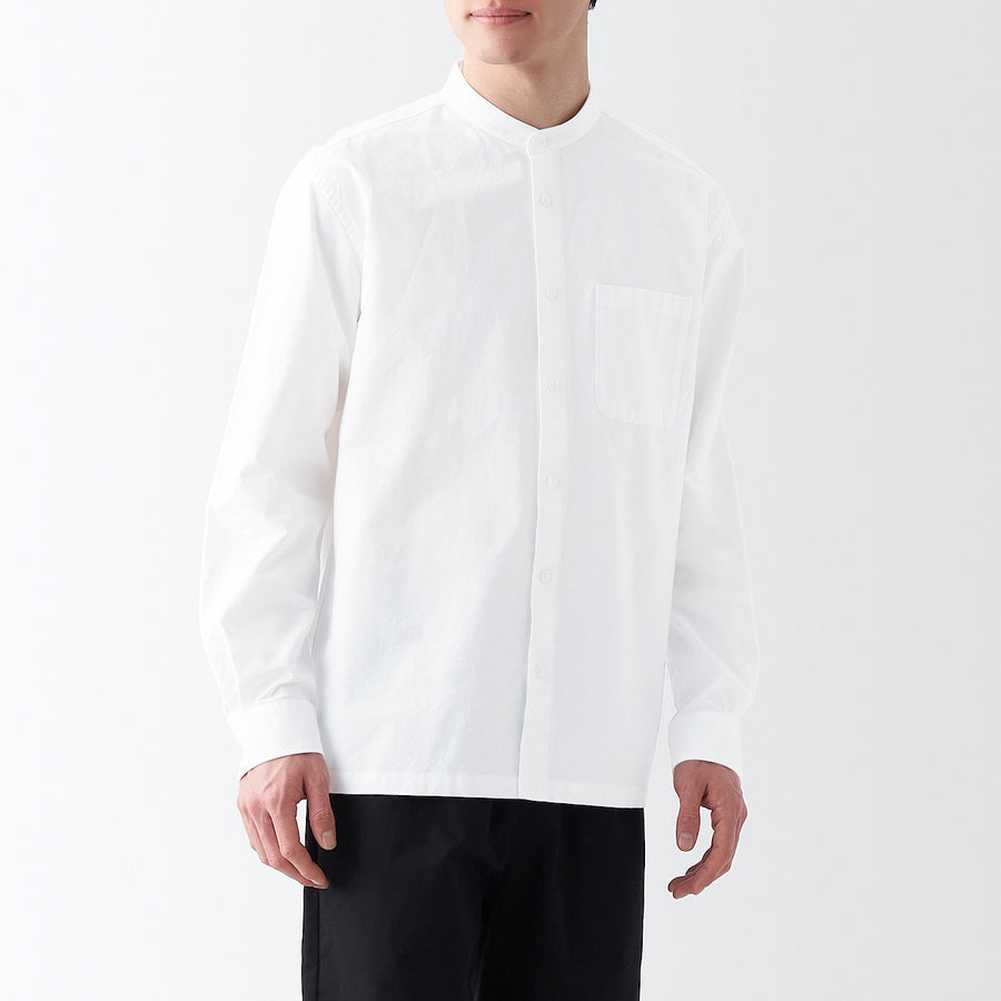 Washed Oxford Stand Collar Shirt