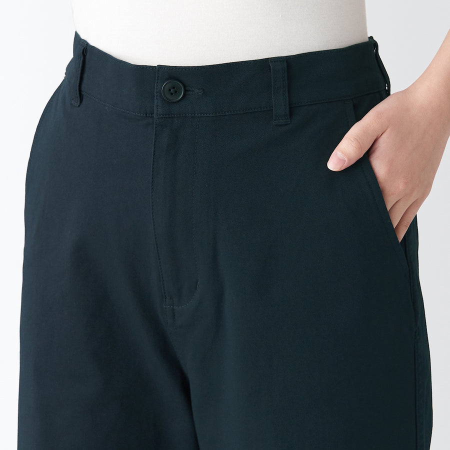 MUJI Women's 4-Way Stretch Wide Chino Pants