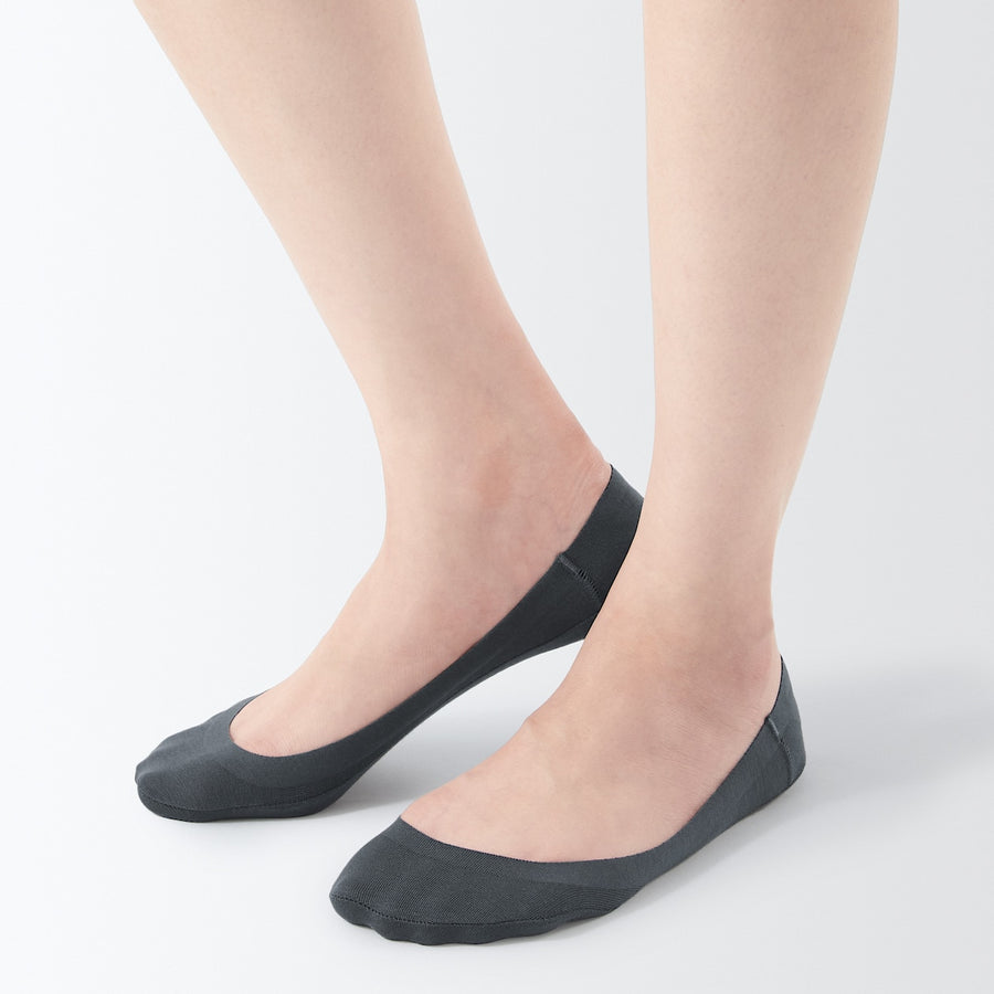 Cotton Blend Low-Rise No-Show Socks with Heel Grip - Women