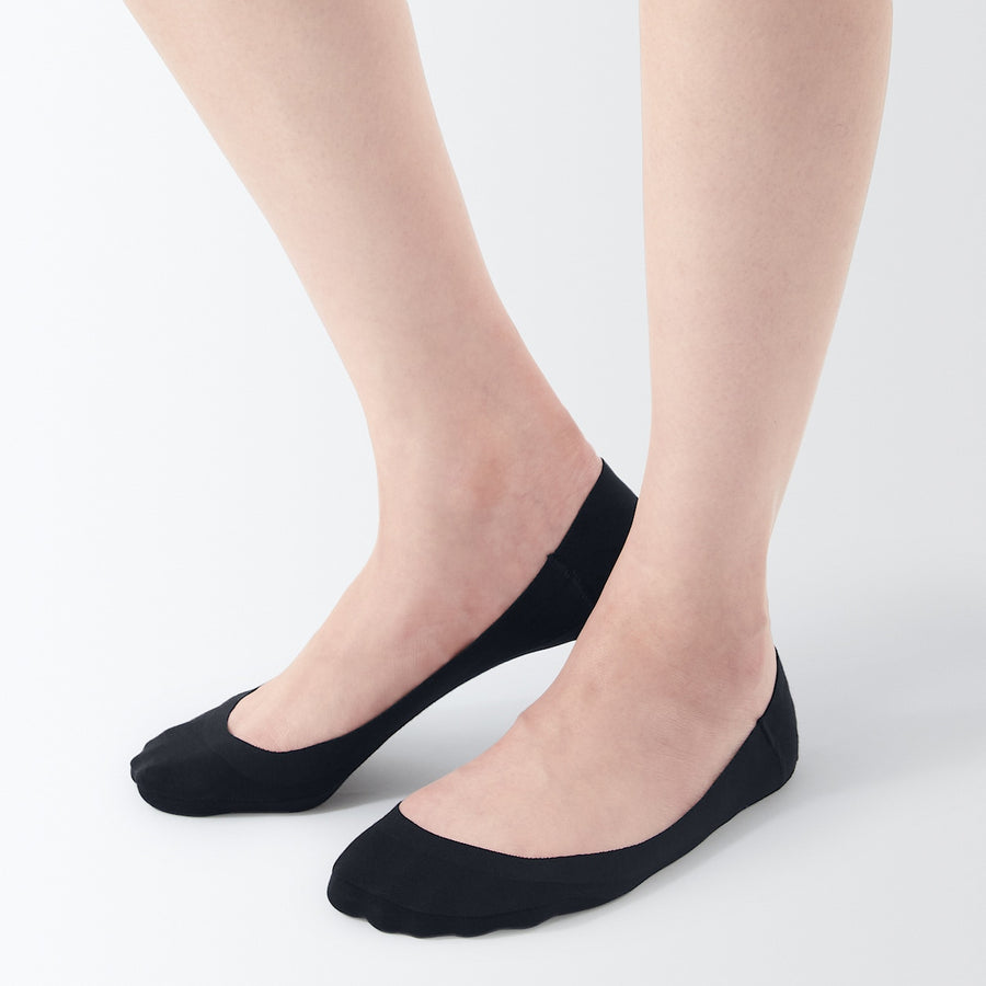 Cotton Blend Low-Rise No-Show Socks with Heel Grip - Women