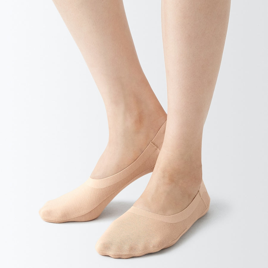 Cotton Blend High-Rise No-Show Socks with Heel Grip - Women