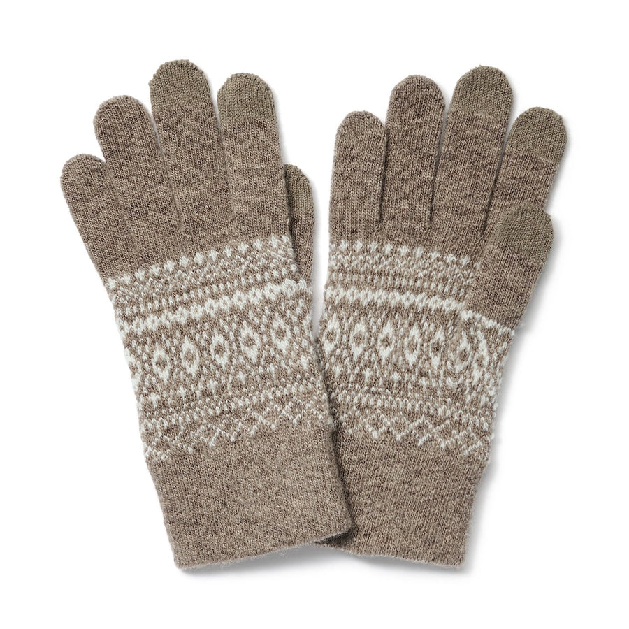 Wool blend Touchscreen gloves(pattern) FREE SIZE Chargrey