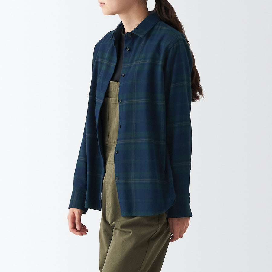 Double-brushed flannel Regular collar L/S shirt
