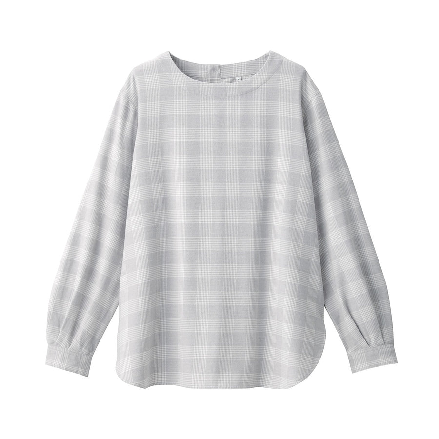 Double-brushed flannel L/S blouse