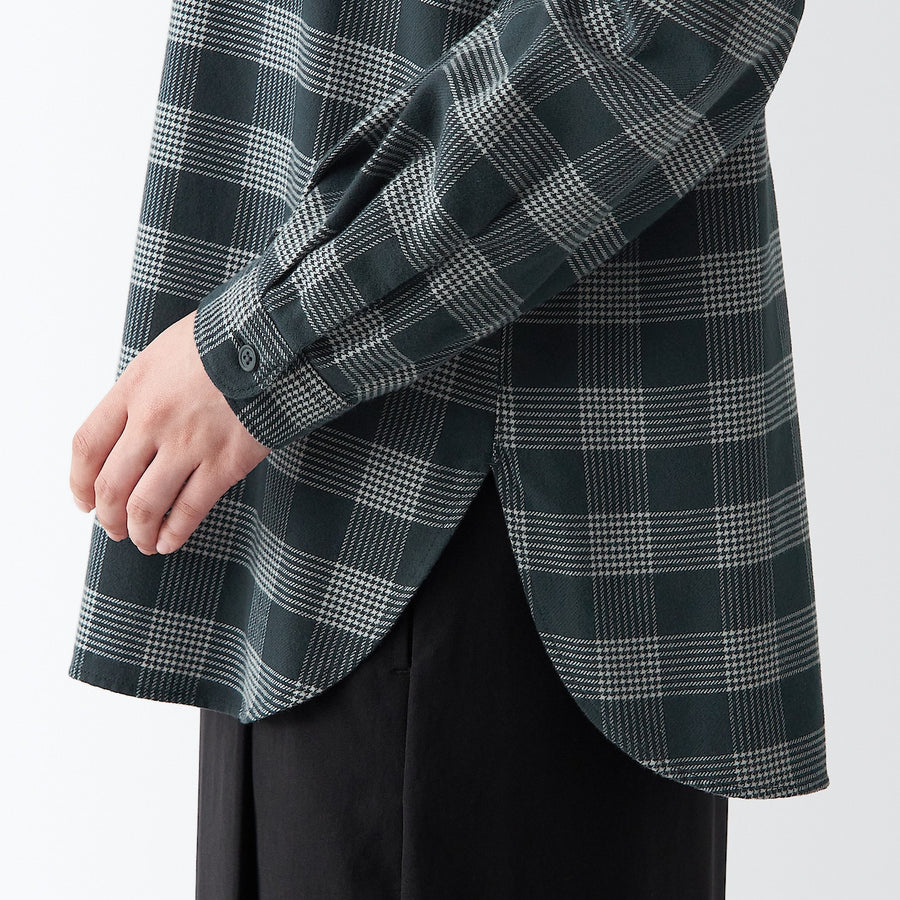 Double-brushed flannel L/S blouse