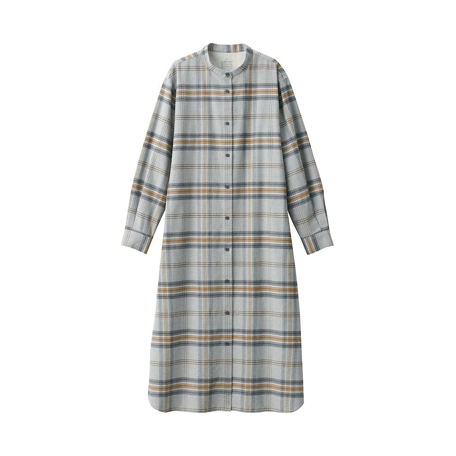 Double-brushed flannel Stand collar dressLADY XS Beige