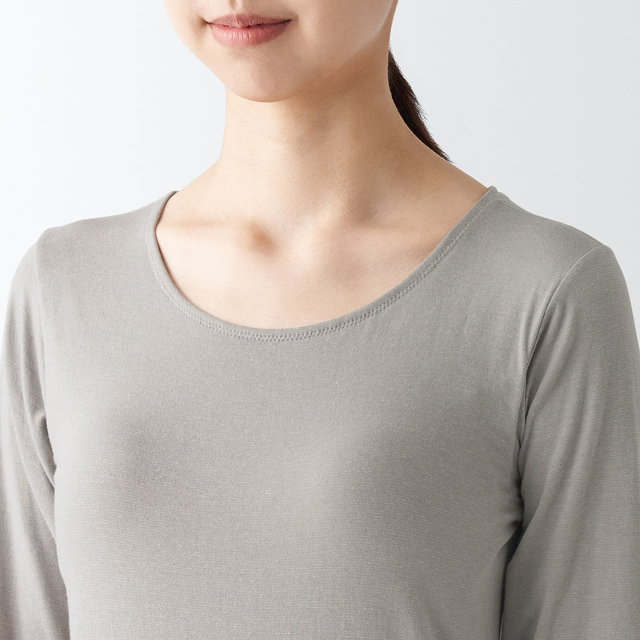 Warm cotton Bra　L/S T-shirt Grayish brown XS
