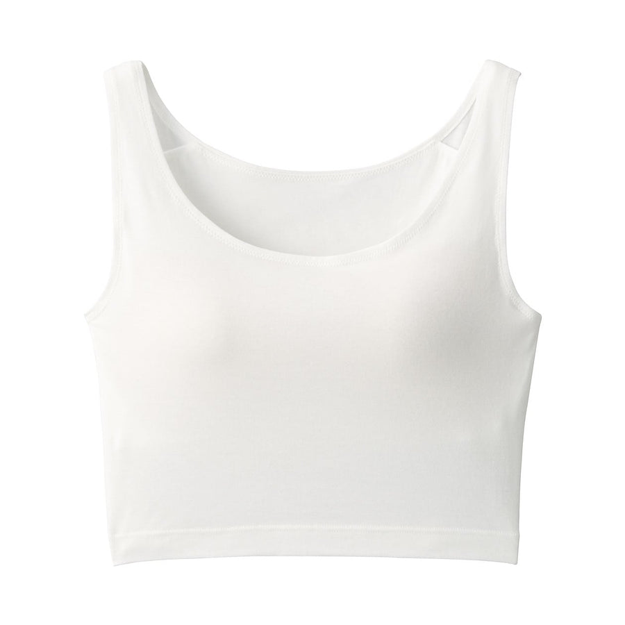 Warm cotton half bra tank top LADY XS Off white