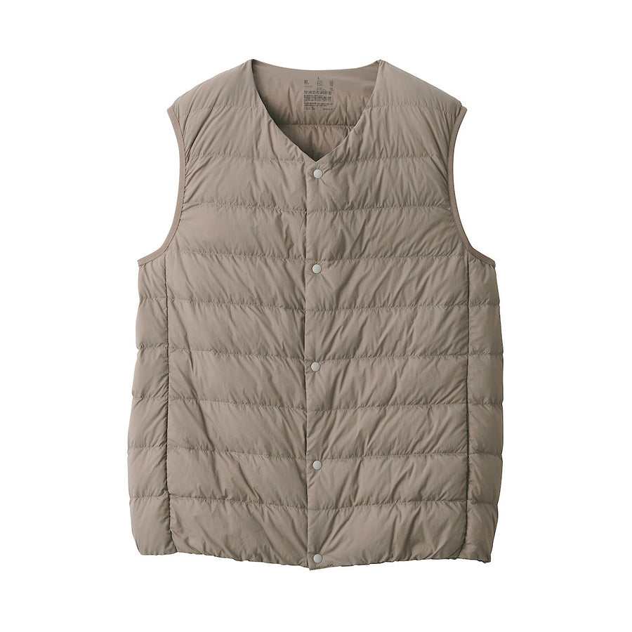 Lightweight Pocketable Collarless Down Vest – MUJI Australia