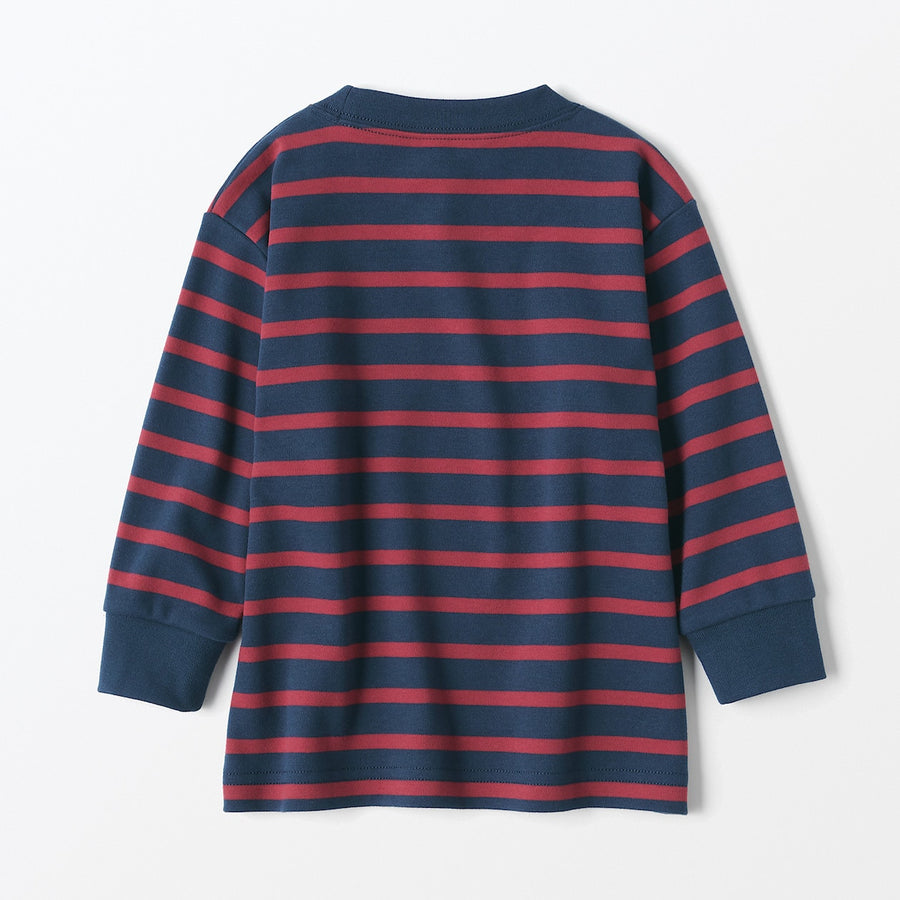 Brushed Crew neck T BABY 80 Red stripe
