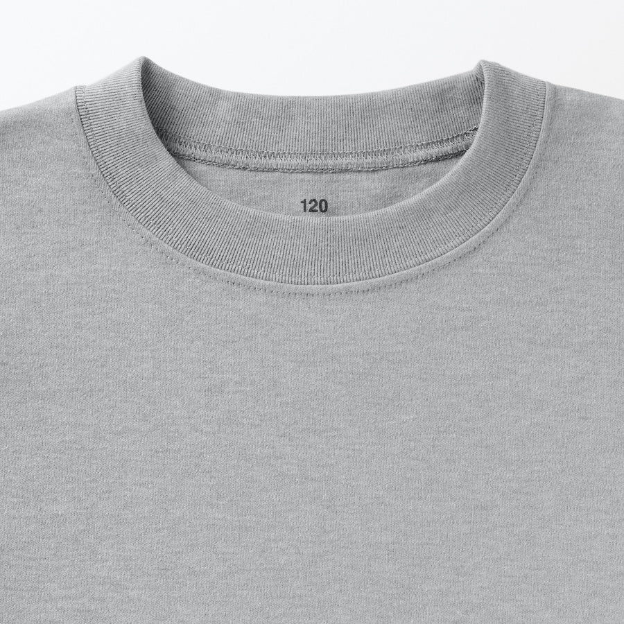 Brushed interlock Crew neck L/S T-shirt (Kids)C gray110