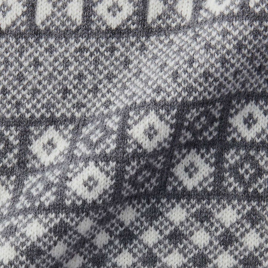Wool Jacquad pattern V neck VestCharcoal gray patternXS