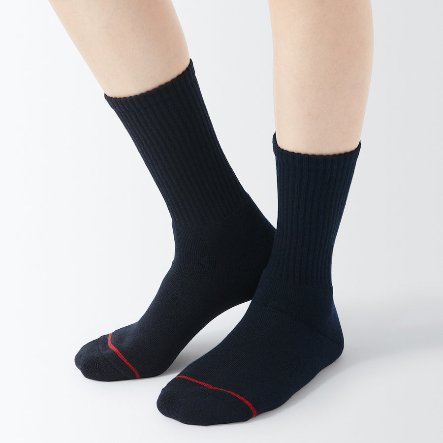 Right angle warm material pile socks(Plain)Ivory21-23cm