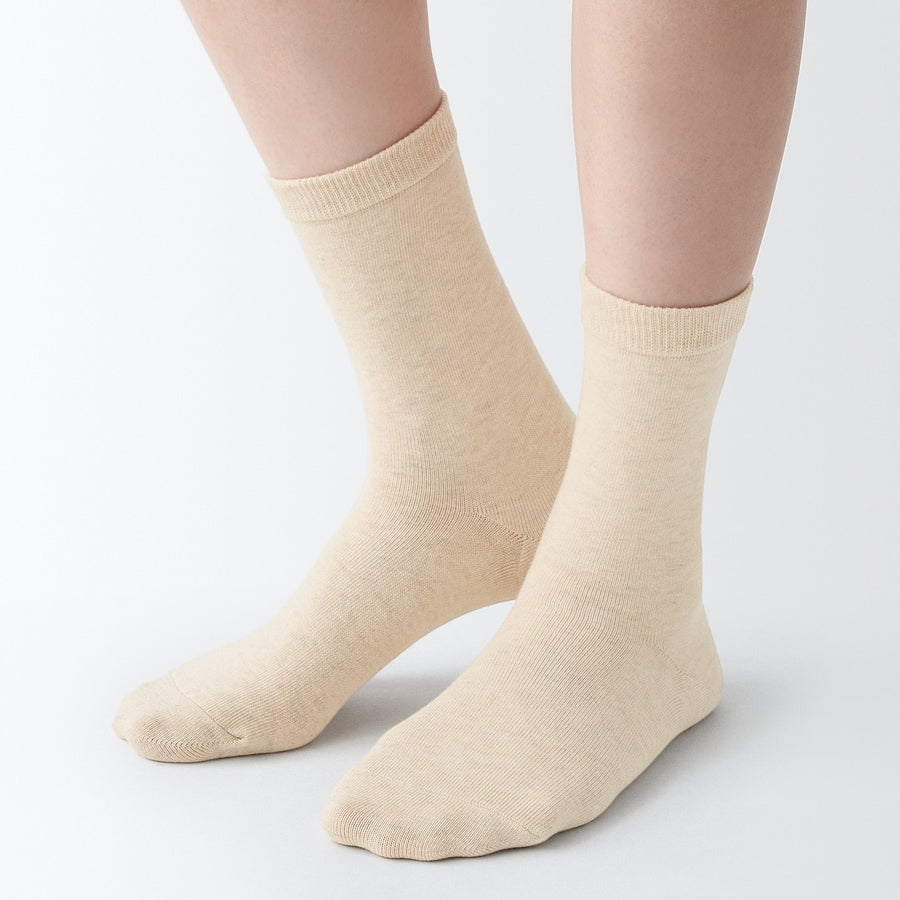 Right Angle 3 Layer Loose Top Socks Beige21-23cm