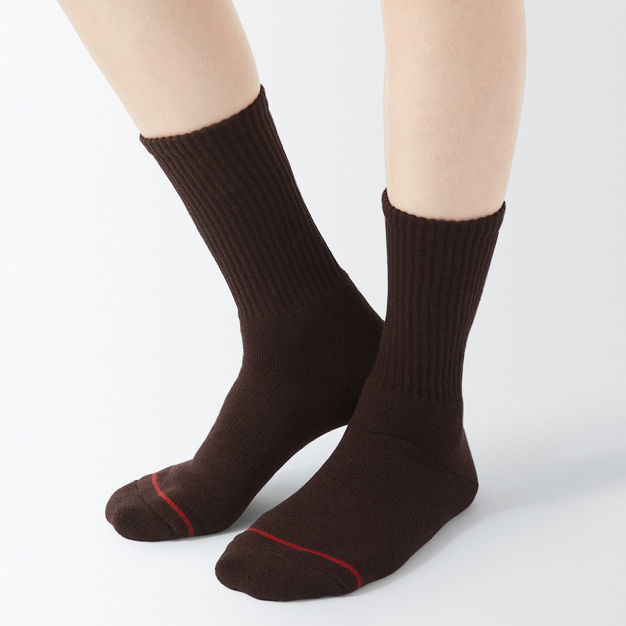 Right angle warm material pile socks(Plain)Ivory21-23cm