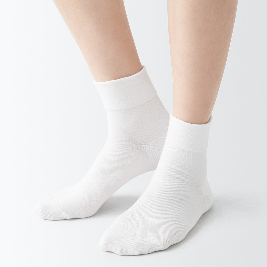 Right Angle rayon mix Loose Top Short Socks21-23cm Off white