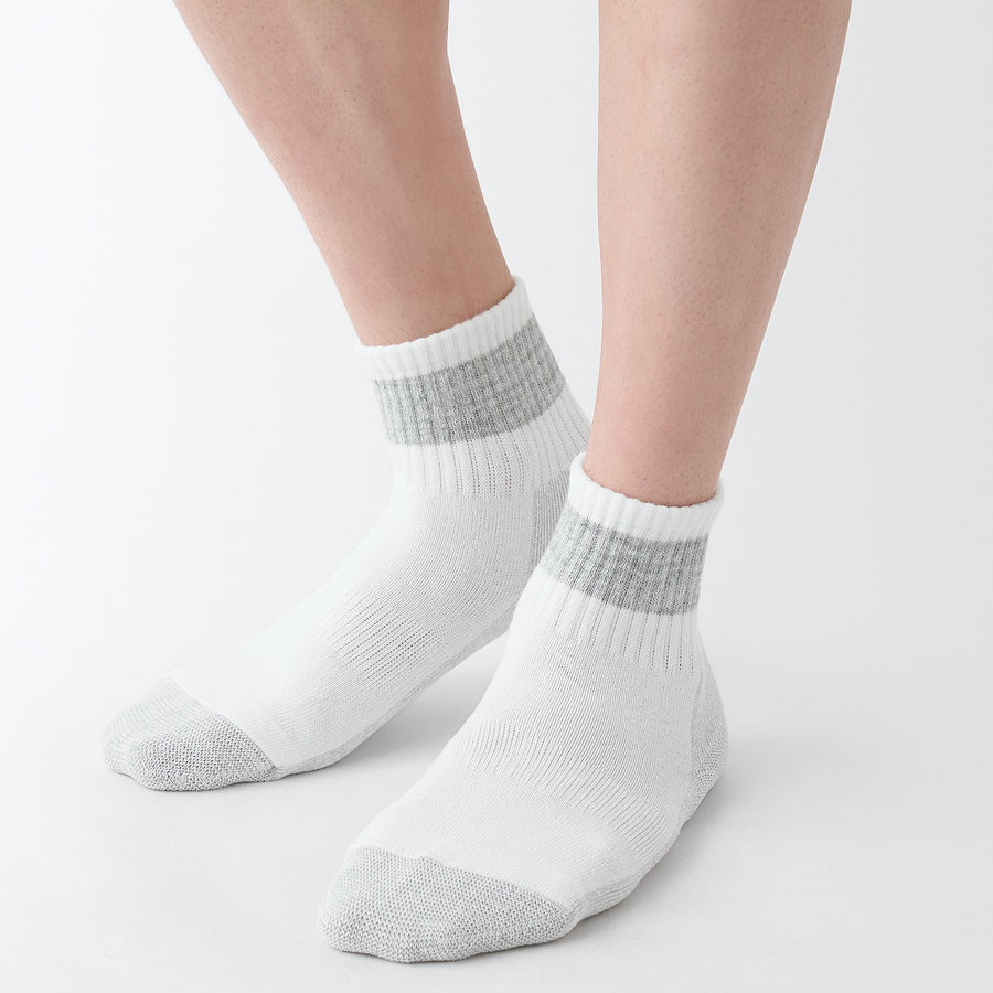 Right Angle Pile Short Socks(Color Blocking)23-25cm Cgrey p