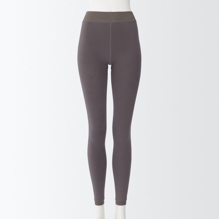 Back fleece Thick Leggings (Full Length)BeigeXS