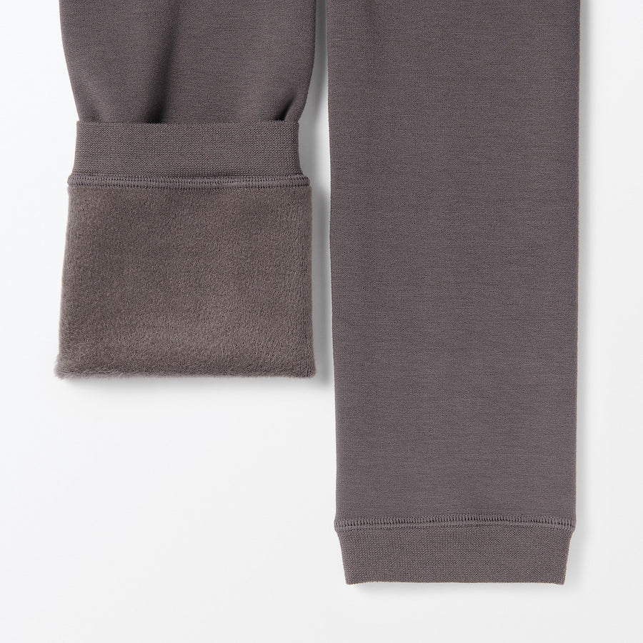 Back fleece Thick Leggings (Full Length)BeigeXS