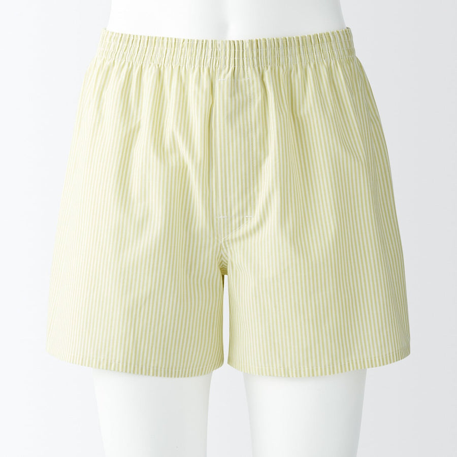 M's Broadcloth front open trunks Green checkXS