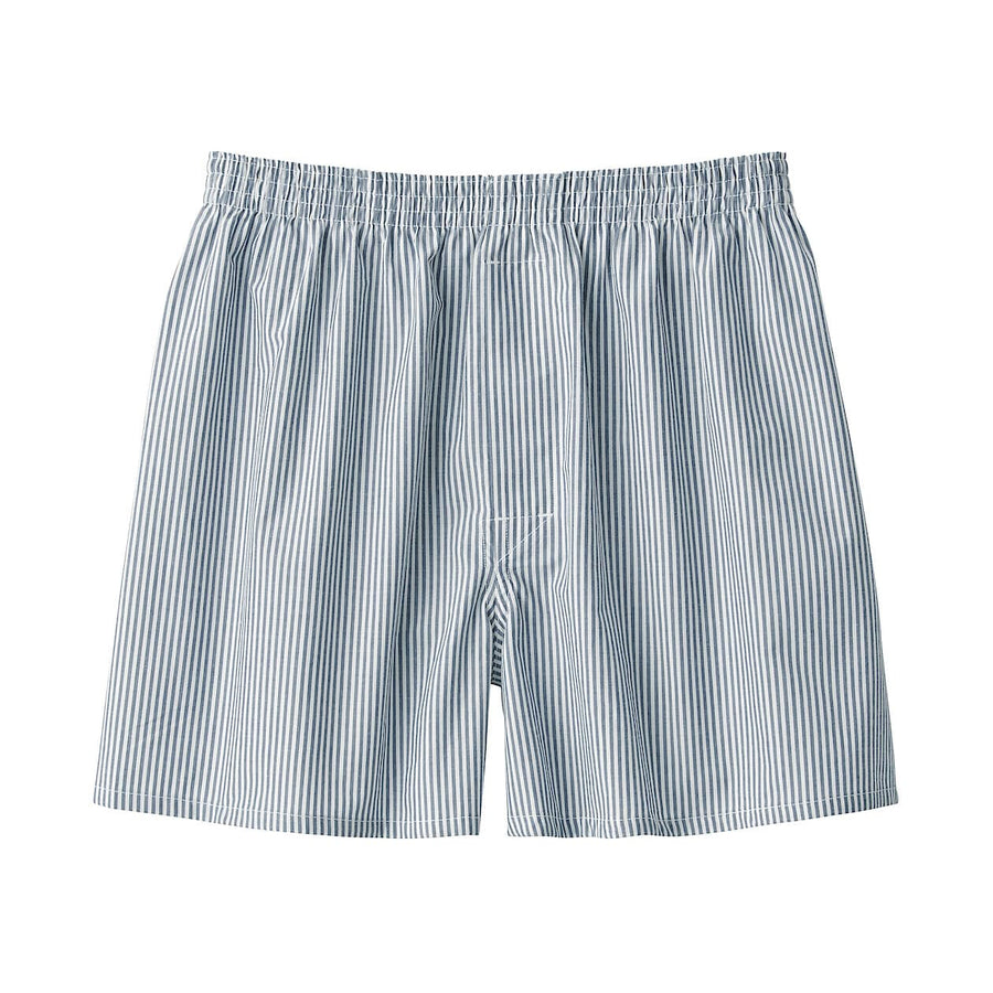 M's Broadcloth front open trunks Green checkXS