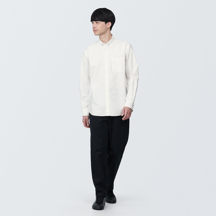 M's Washed oxford button down L/S shirtWhiteXS