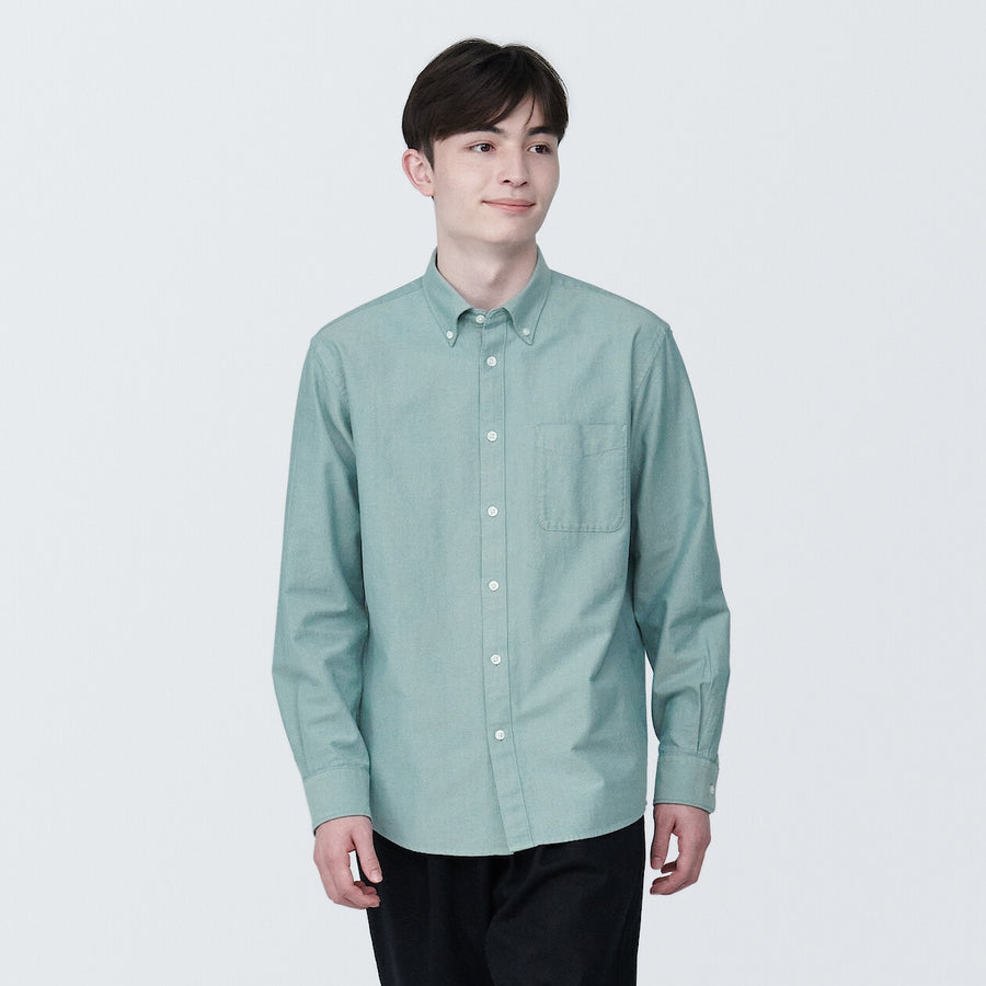 M's Washed oxford button down L/S shirtWhiteXS