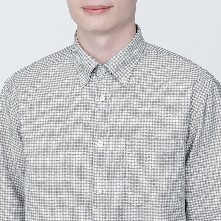 M's Washed oxford button down L/S shirtWhiteXS