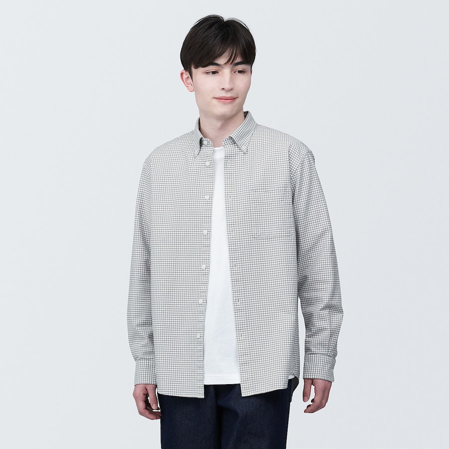 M's Washed oxford button down L/S shirtWhiteXS