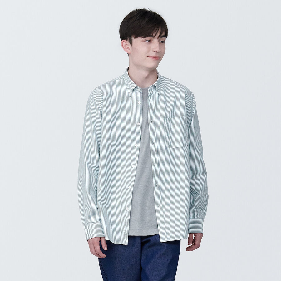 M's Washed oxford button down L/S shirtWhiteXS