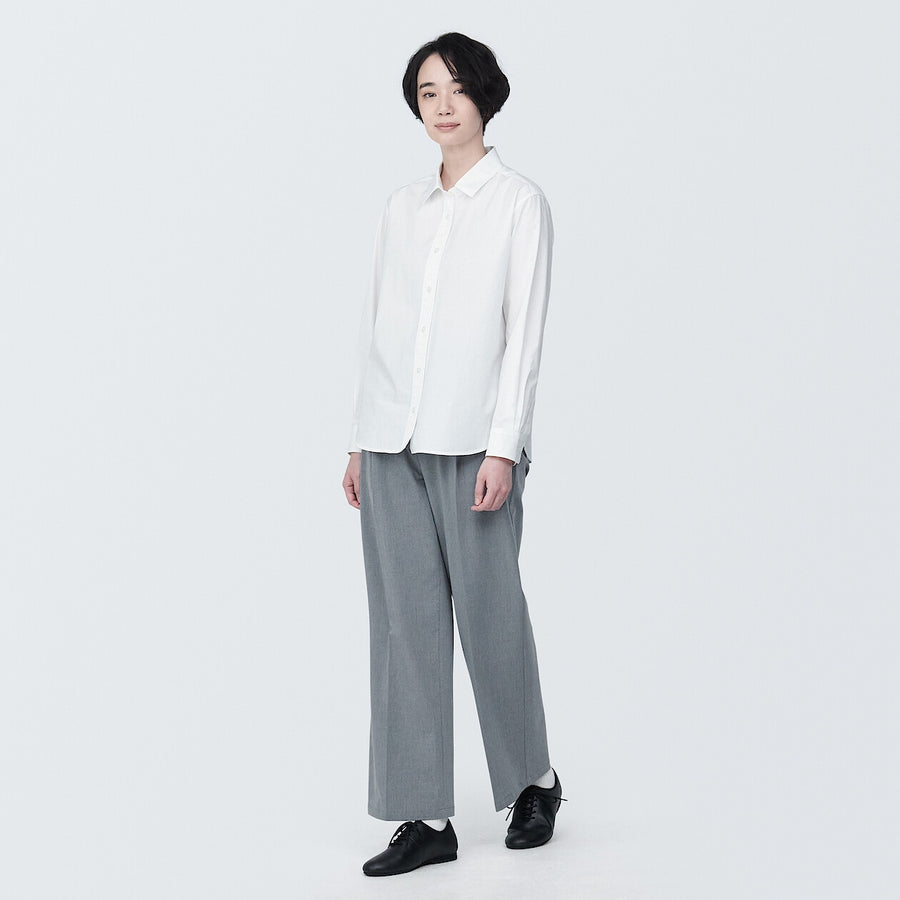 W's Washed broadcloth Regular collar L/S shirtWhiteXS