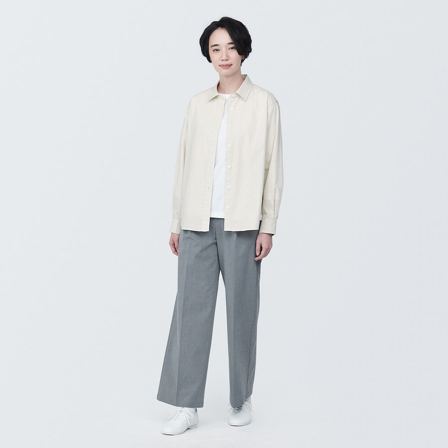 W's Washed broadcloth Regular collar L/S shirtWhiteXS