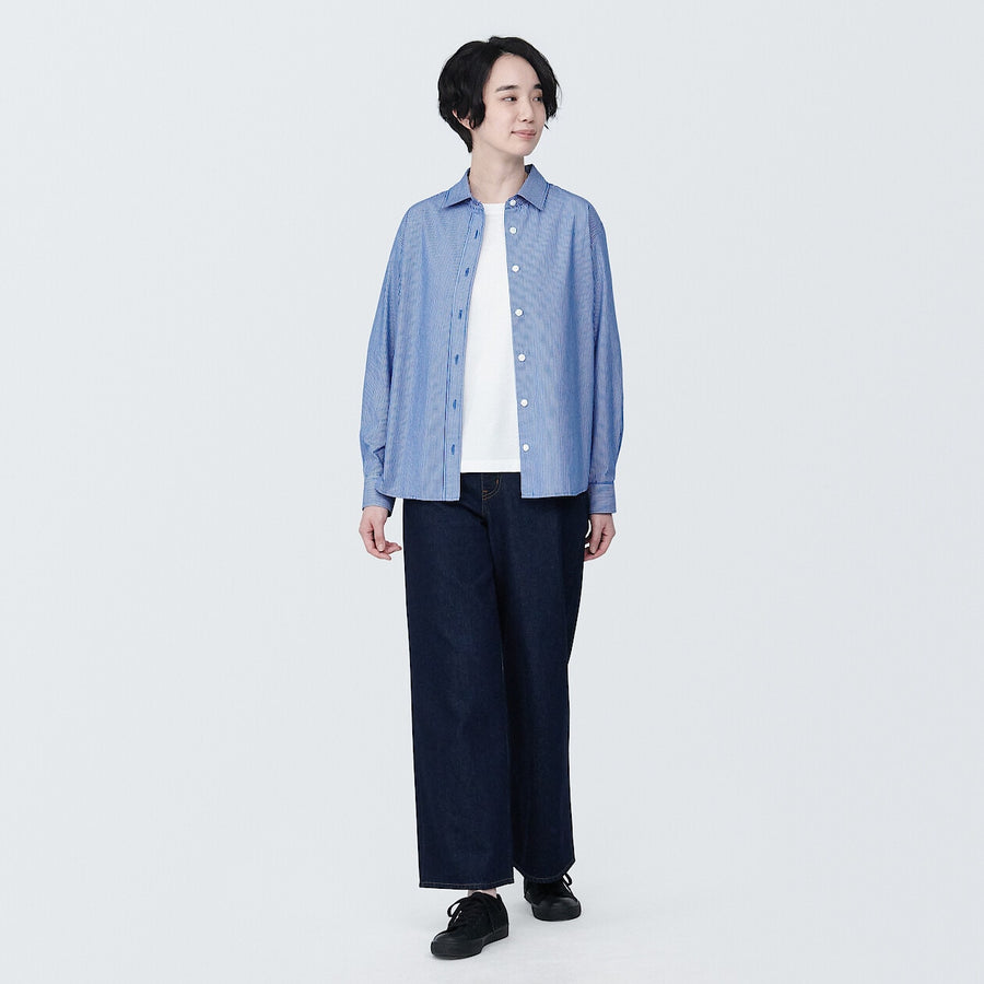 W's Washed broadcloth Regular collar L/S shirtWhiteXS