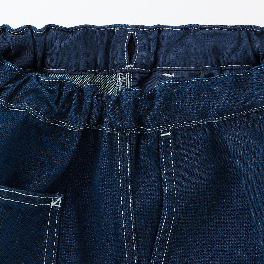 K's Cotton kapok denim wide pantsKIDS110 Dark navy