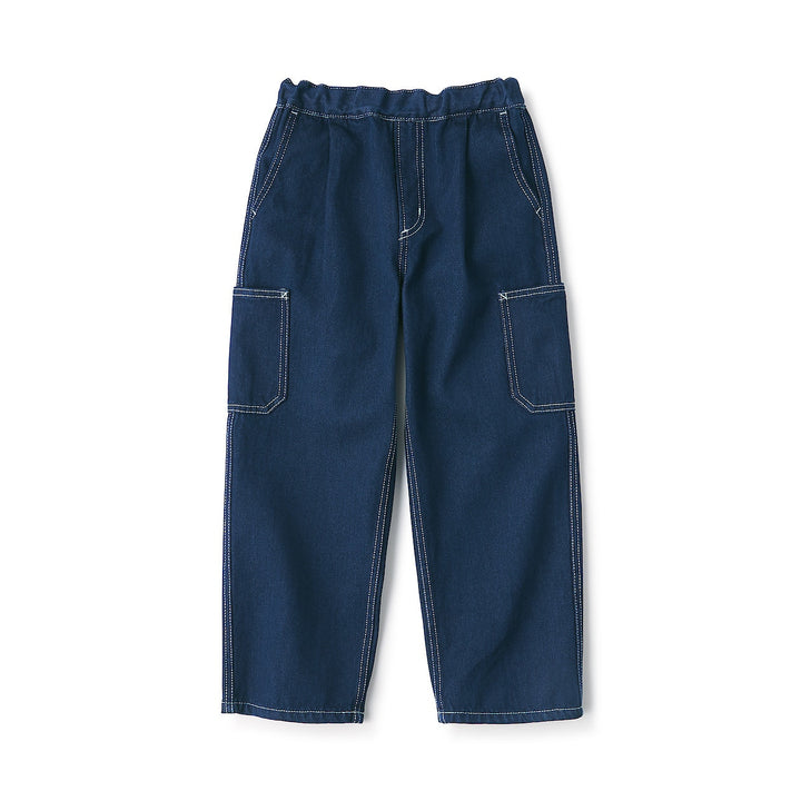 K's Cotton kapok denim wide pantsKIDS110 Dark navy