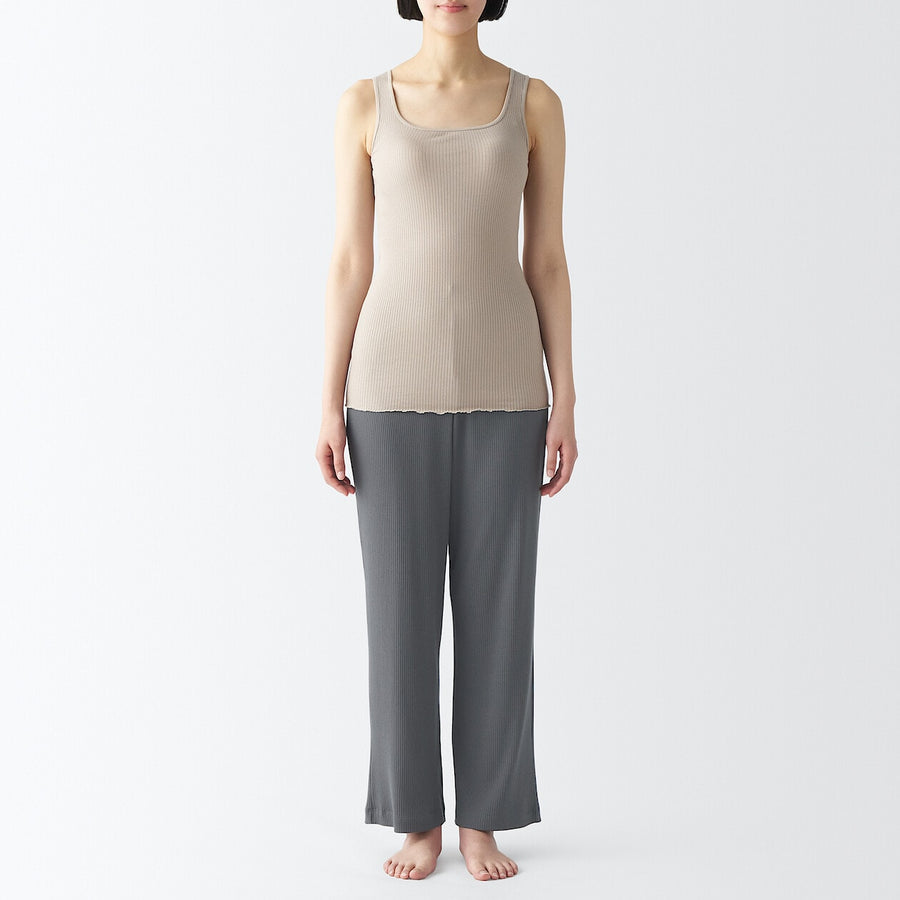 W's SMOOTH ribbed longpants Charcoal grayXS