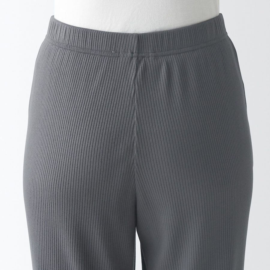 W's SMOOTH ribbed longpants Charcoal grayXS