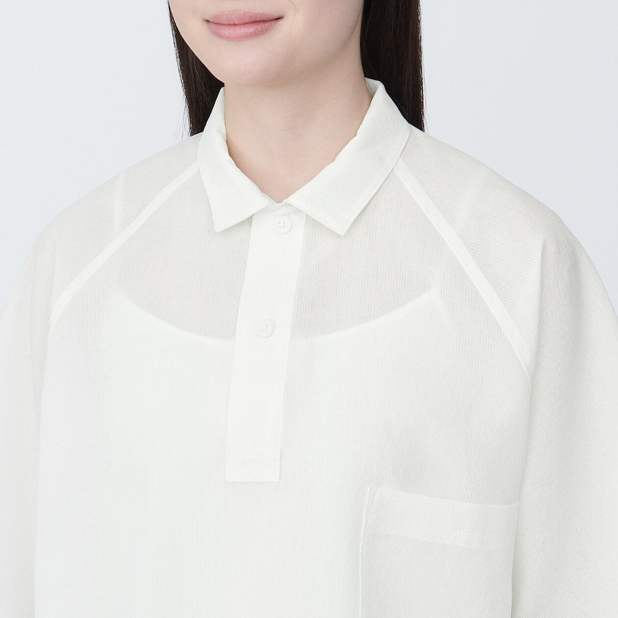 Breathable easy-clean S/S poro shirt Off whiteXS