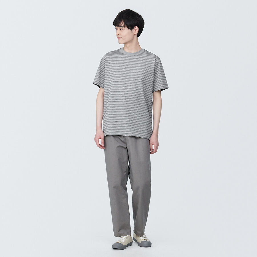 Men's Jersey striped crew neck S/S T-shirtGrey stripeXS